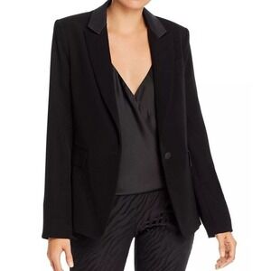Rag & Bone Margot Velvet Blazer Size 4 Black Velvet‎ Single Button Jacket!
